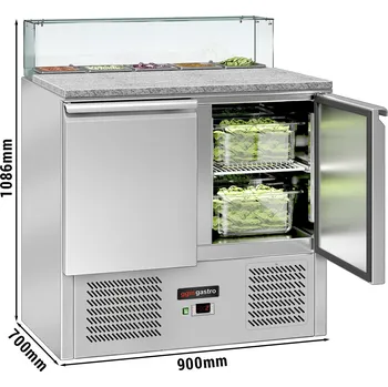 Lednice G.Gastro Saladette ECO - 0,9 x 0,7 m - se 2 dveřmi