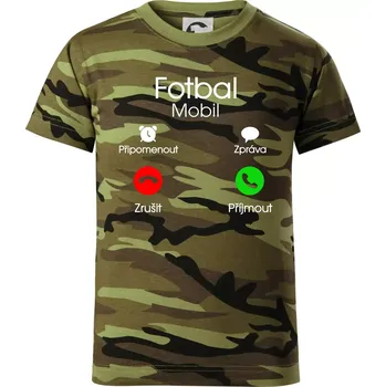 Fotbal volá - Dětské maskáčové triko - 134 cm/8 let ( Zelený maskáč )