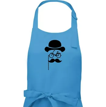 Kuchyňská zástěra Mustache kolo - Pánská zástěra na vaření - Univerzální velikost ( Světlý tyrkys )