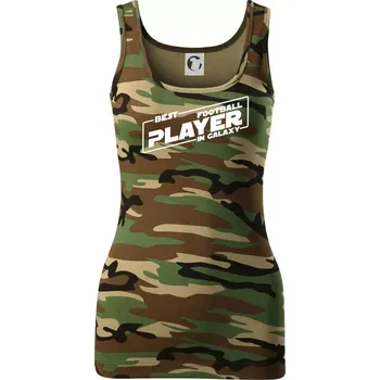 Dámské tričko Best football player in galaxy - Dámské Maskáčové tílko - XS ( Hnědý maskáč )