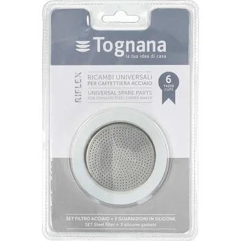Náhradní díl pro kávovar TOGNANA Chill pro 6 šálků na espresso 3 ks. - silikonové těsnění kavárny se sítkem