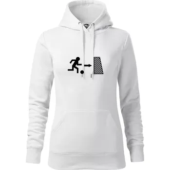 Dámská mikina Únik fotbal - Mikina dámská Cape s kapucí - XS ( Bílá )