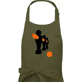 Kuchyňská zástěra Fotbálek postavy - Pánská zástěra na vaření - Univerzální velikost ( Khaki )