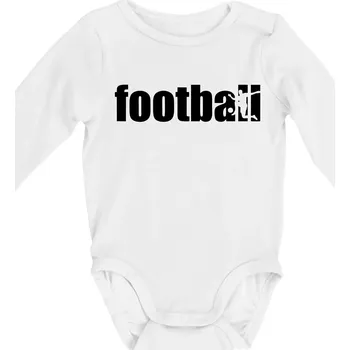 Football nápis - Body kojenecké s dlouhým rukávem - Dlouhý r. 3-6 měs ( Bílá )