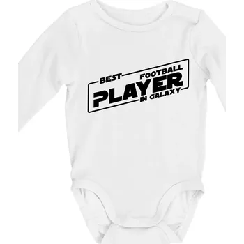 Best football player in galaxy - Body kojenecké s dlouhým rukávem - Dlouhý r. do 3 měs ( Bílá )