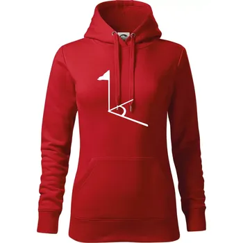 Dámská mikina Rohový praporek - Mikina dámská Cape s kapucí - XS ( Červená )