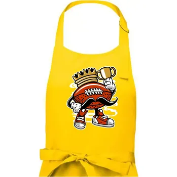 Kuchyňská zástěra Americanos fotbal král - Pánská zástěra na vaření - Univerzální velikost ( Žlutá )