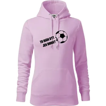 Dámská mikina To mám být jen doma? - Fotbal - Mikina dámská Cape s kapucí - XS ( Orchid )