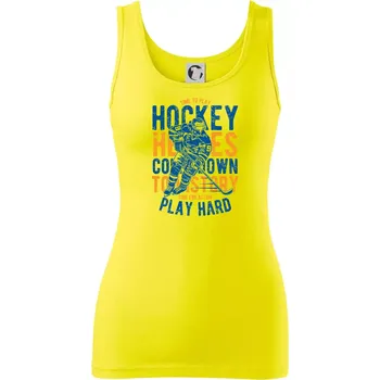Dámské tričko Time To Play Hockey - Dámské tílko - XS ( Citrónová )