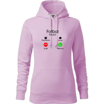 Dámská mikina Fotbal volá - Mikina dámská Cape s kapucí - XS ( Orchid )