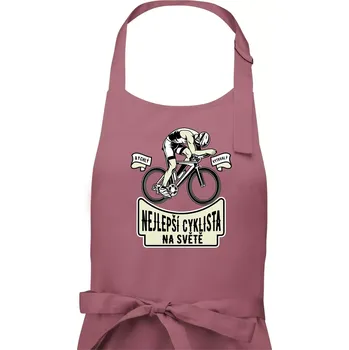 Kuchyňská zástěra Nejlepší cyklista na světě - Dámská zástěra na vaření - Univerzální velikost ( Starorůžová )