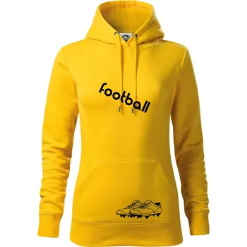 Dámská mikina FOOTBALL nápis šikmo - Mikina dámská Cape s kapucí - XL ( Žlutá )