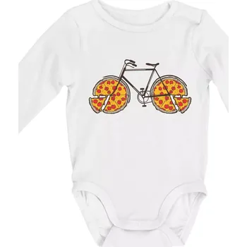 Kojenecký body Pizza kolo - Body kojenecké s dlouhým rukávem - Dlouhý r. do 3 měs ( Bílá )
