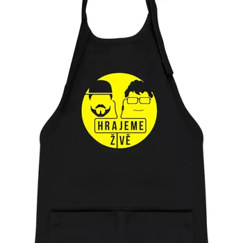 Kuchyňská zástěra Vortex hrajeme živě - Dětská zástěra na vaření - Univerzální velikost ( Černá )