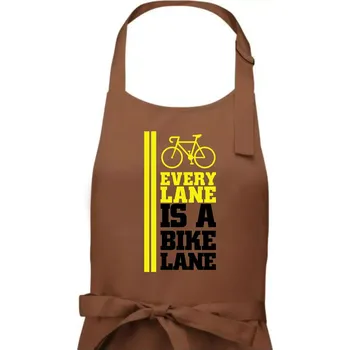 Kuchyňská zástěra Every Lane Bike Lane - Pánská zástěra na vaření - Univerzální velikost ( Kakaová )
