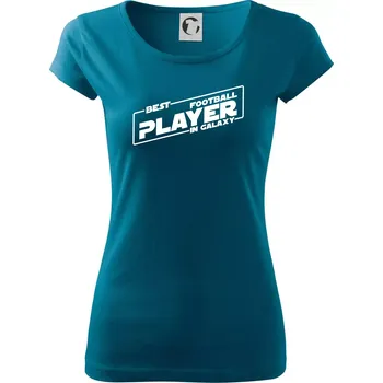 Dámské tričko Best football player in galaxy - Dámské triko Pure - S ( Petrolejová )