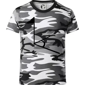 Chlapecké tričko Rohový praporek - Dětské maskáčové triko - 122 cm/6 let ( Šedý maskáč )