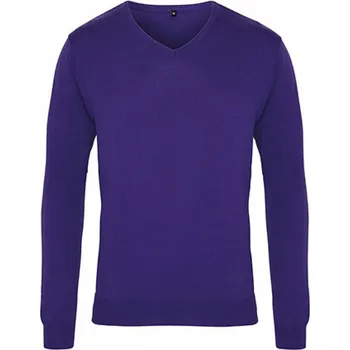 Pánský svetr Premier Workwear Pánský pletený svetr s výstřihem do véčka Barva: Fialová, Velikost: L PW694