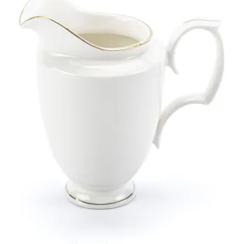 Konvička na mléko Porcelánová konvička na mléko MARIAPAULA ECRU ZLATÁ ČÁRA 300 ml