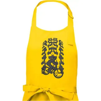 Kuchyňská zástěra Pneumatika MTB - Pánská zástěra na vaření - Univerzální velikost ( Žlutá )