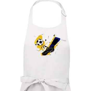 Kuchyňská zástěra Kopačka s míčem - Dámská zástěra na vaření - Univerzální velikost ( Bílá )