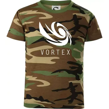 Chlapecké tričko Vortex logo jednobarevné - Dětské maskáčové triko - 104-110cm / 3-4 roky ( Hnědý maskáč )