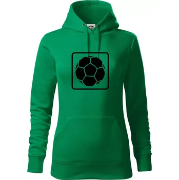 Dámská mikina Fotbalový míč emblem - Mikina dámská Cape s kapucí - S ( Středně zelená )
