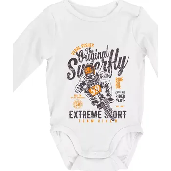 Pedal Pusher - Body kojenecké s dlouhým rukávem - Dlouhý r. 3-6 měs ( Bílá )