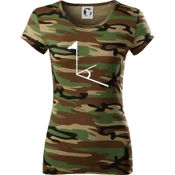 Dámské tričko Rohový praporek - Dámské maskáčové triko - XS ( Hnědý maskáč )