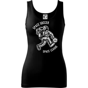 Dámské tričko Vesmírný fotbalista - Dámské tílko - XL ( Černá )
