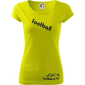 Dámské tričko FOOTBALL nápis šikmo - Dámské triko Pure - M ( Limetková )