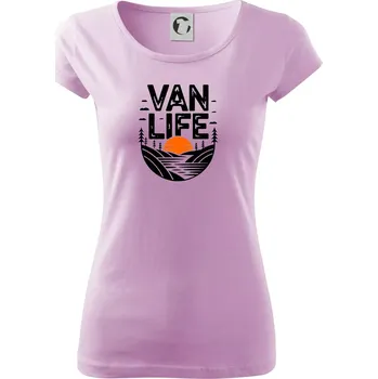 Dámské tričko Van life a Západ slunce - Dámské triko Pure - 3XL ( Orchid )