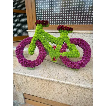 Smuteční dekorace Smuteční jízdní kolo zelená-bílá varianta - rozvoz Praha