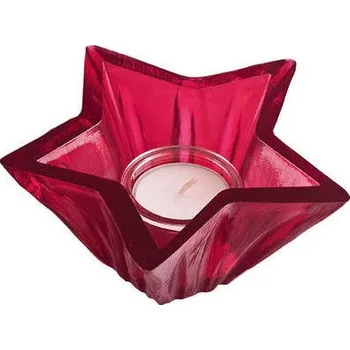 Svícen KOZIOL Starlight červená - držák na čajovou svíčku plastový