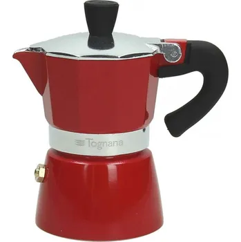 Moka konvice TOGNANA Coffee Star Red pro 3 šálky espressa (3 tz) červená - hliníkový tlakový kávovar