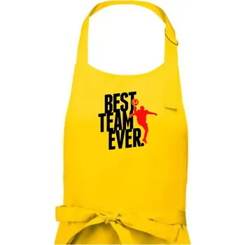 Kuchyňská zástěra Best team ever - Pánská zástěra na vaření - Univerzální velikost ( Žlutá )