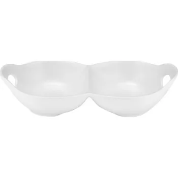 LADELLE Loop Serving Bowl dvojitá bílá - porcelánová miska na dipy