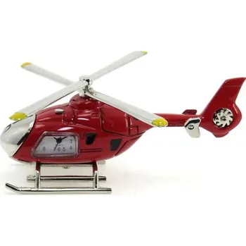Hodiny Kovové stojící hodiny HELICOPTER RED 10 cm