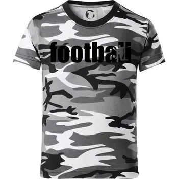 Chlapecké oblečení Football nápis - Dětské maskáčové triko - 146 cm/10 let ( Šedý maskáč )