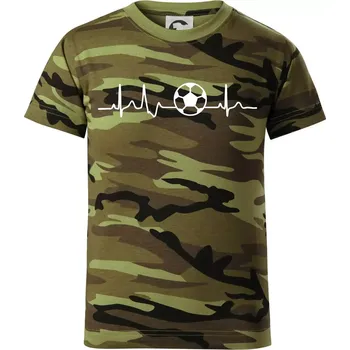 Chlapecké oblečení Ekg fotbal míč - Dětské maskáčové triko - 104-110cm / 3-4 roky ( Zelený maskáč )