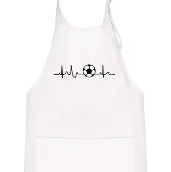 Kuchyňská zástěra Ekg fotbal míč - Dětská zástěra na vaření - Univerzální velikost ( Bílá )