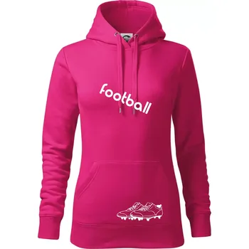 Dámská mikina FOOTBALL nápis šikmo - Mikina dámská Cape s kapucí - L ( Purpurová )