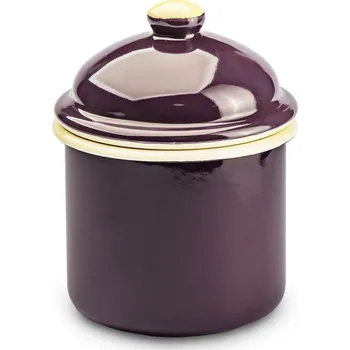 Dóza na potraviny Smaltem potažená dóza / nádoba na sypké produkty OLKUSKIE WYROBY EMALIOWANE 0,65 l OWE Eggplant