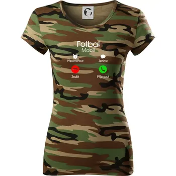 Fotbal volá - Dámské maskáčové triko - M ( Hnědý maskáč )