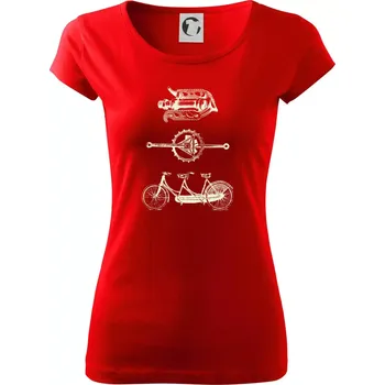 Dámské tričko Cycling vintage - Dámské triko Pure - S ( Červená )