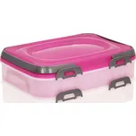 DOMOTTI DOLCE MIX COLOURS dvoupatrová plastová nádoba na dort 40 x 30 cm