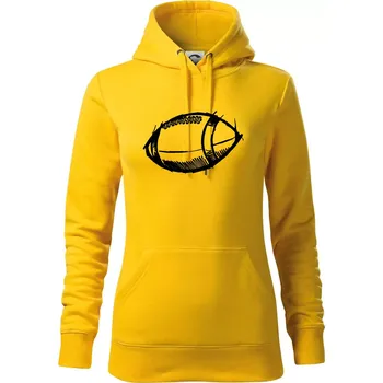 Dámská mikina Americký fotbal míč skica - Mikina dámská Cape s kapucí - XL ( Žlutá )