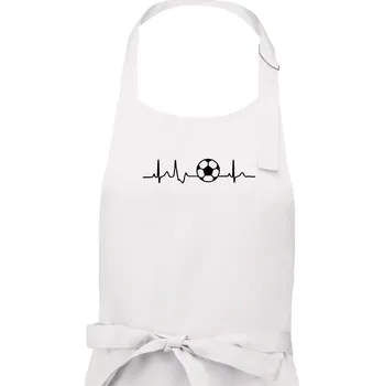 Kuchyňská zástěra Ekg fotbal míč - Pánská zástěra na vaření - Univerzální velikost ( Bílá )