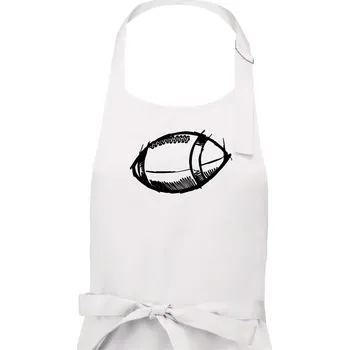 Kuchyňská zástěra Americký fotbal míč skica - Pánská zástěra na vaření - Univerzální velikost ( Bílá )