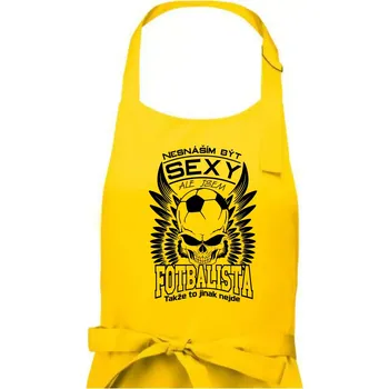 Kuchyňská zástěra Nesnáším být sexy - fotbalista - Pánská zástěra na vaření - Univerzální velikost ( Žlutá )